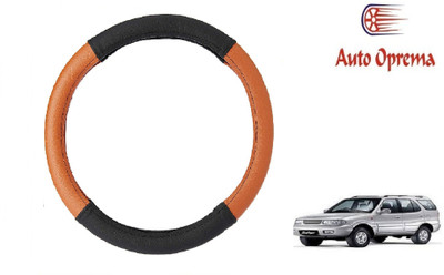 Auto Oprema Steering Cover For Tata Safari(Black, Tan, Leatherite)