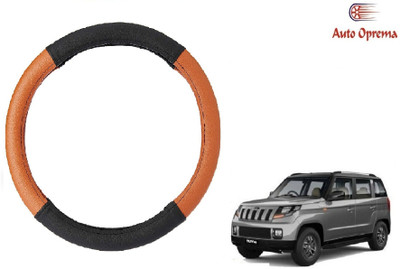 Auto Oprema Steering Cover For Mahindra TUV-300(Black, Tan, Leatherite)
