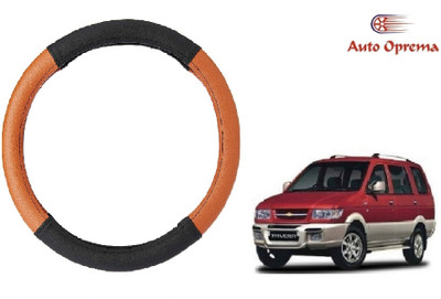 Auto Oprema Steering Cover For Chevrolet Tavera(Black, Tan, Leatherite)