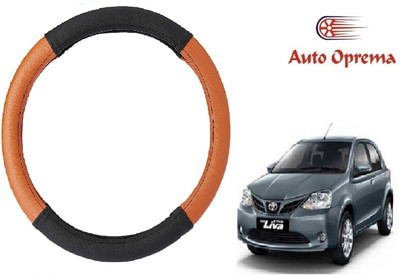 Auto Oprema Steering Cover For Toyota Etios Liva(Black, Tan, Leatherite)