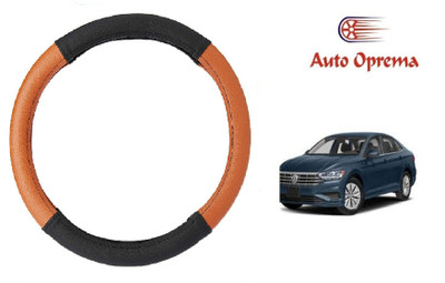 Auto Oprema Steering Cover For Tata Jetta(Black, Tan, Leatherite)