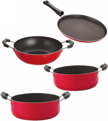 NIRLON Non-Stick Coated Cookware Set(PTFE (Non-stick), Aluminium, 4 - Piece)