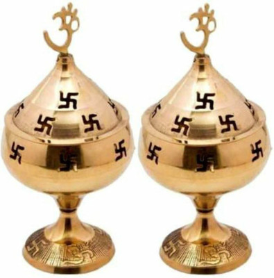 Magic's Max Brass (Pack of 2) Table Diya Set(Height: 4 inch)