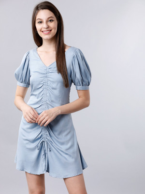 Tokyo Talkies Women A-line Blue Midi/Calf Length Dress