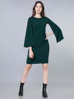 Tokyo Talkies Women A-line Green Midi/Calf Length Dress