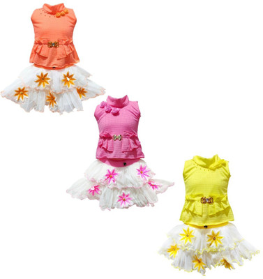 Epochlite Baby Girls Party(Festive) Top Top, Skirt(MULTICOLOR)