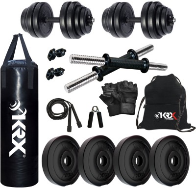 KRX 8 kg PVC-DM-8KG-COMBO 4 (2 kg x 4) with Unfilled Punching Bag Home Gym Combo