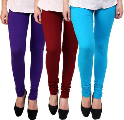 F n Me Ethnic Wear Legging(Purple, Blue, Maroon, Solid)