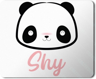 Crazy Corner Shy Panda Printed Panda Mouse pad for Laptop/Pc/Computer/Gaming | Rubber Base Mat Finish (8.5 X 7 inches) - Pack of 1 Printed Mouse Pad Mousepad(White)