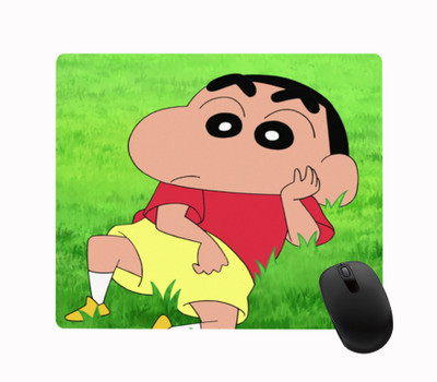 Impresion Shin-chan Cartoon Printed Premium Designer Mouse Pad for Computer/Laptop (22.5cm x 19cm) - C12 Non Slip Base Mousepad(Multicolor)