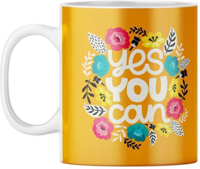 MM9E Yes You Can Printed Ceramic Coffee Mug(330 ml)