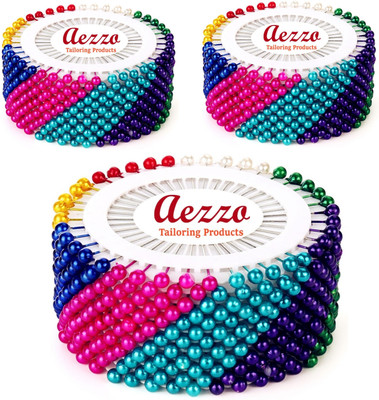 Aezzo Plastic Pearl Head, Stainless Steel  Pins(Set Of 1440, Multicolor)