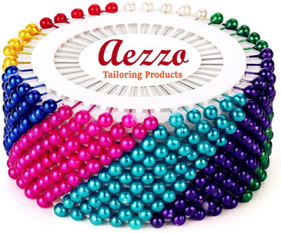Aezzo Plastic Pearl Head, Stainless Steel  Pins(Set Of 480, Multicolor)