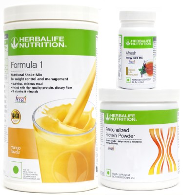 Herbalife Nutrition FORMULA 1 MANGO 500G WITH PROTIEN POWDER 200g + AFRESH TULSI 50g SET OF 3PCS Protein Shake(700 g, *F1 mango+PP-, PROTEIN, AF tulshi)