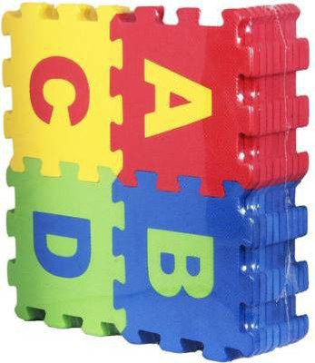 Parth Toys Hub Floor Puzzle Eva Mat 36 Pieces PU ABC Tiles and Numeric Tiles Toy Mat for Kids(36 Pieces)