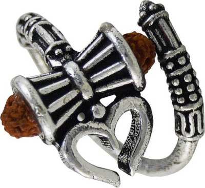 Moksh Spiritual Duplicate Fack Plated Ring for Gay Alloy Sterling Silver Plated Ring