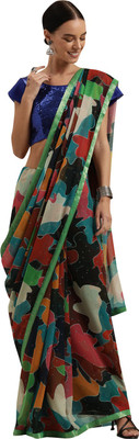 Shavya Printed Bollywood Georgette Saree(Multicolor)