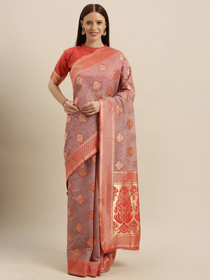 Shavya Woven Bollywood Pure Silk Saree(Grey)
