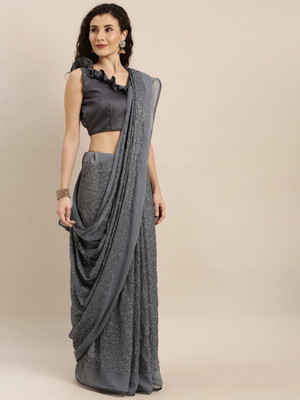 Shavya Embellished Bollywood Georgette Saree(Grey)