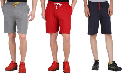 MADMAN Solid Men Multicolor Basic Shorts