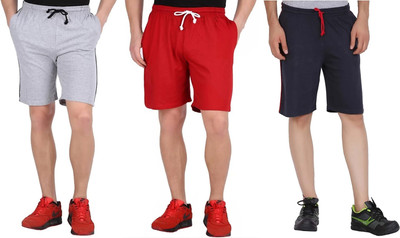 MADMAN Solid Men Multicolor Basic Shorts