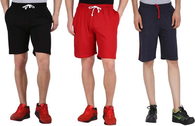 MADMAN Solid Men Multicolor Basic Shorts