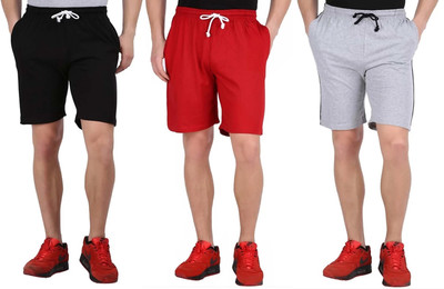MADMAN Solid Men Multicolor Basic Shorts