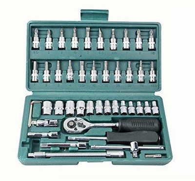 EBOFAB 46 in 1 Pcs Tool Kit and Screwdriver and Socket Set Multi Purpose Combination Tool Case Precision Socket Set Combination Screwdriver Set(Pack of 1)