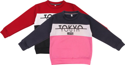 Fit N Fame Full Sleeve Color Block Boys & Girls Sweatshirt