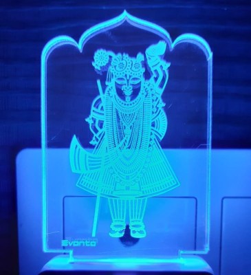 Super Ajanta Shreenathji (Code - E007) 3d Night Lamp Night Lamp(10 cm, Multicolor)