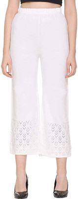 TNQ Regular Fit Women White Trousers