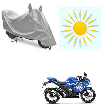 RPSENTTERPR Waterproof Two Wheeler Cover for Suzuki(Gixxer SF, Silver)