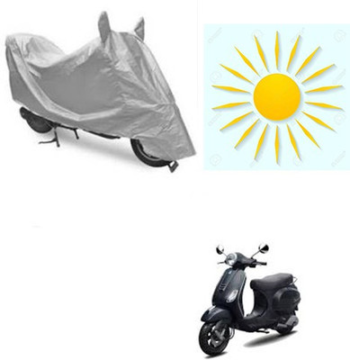 SANJU Waterproof Two Wheeler Cover for Piaggio(Vespa LX, Silver)
