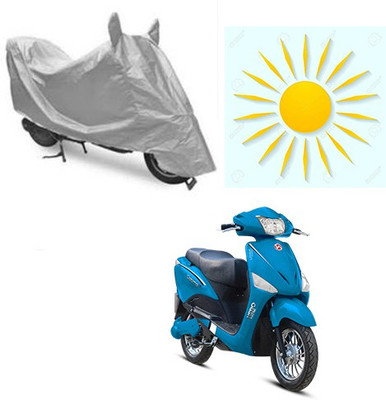 sr enterprises Waterproof Two Wheeler Cover for Hero(Electric Optima, Silver)