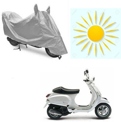 sr enterprises Waterproof Two Wheeler Cover for Piaggio(Piaggio Vespa, Silver)
