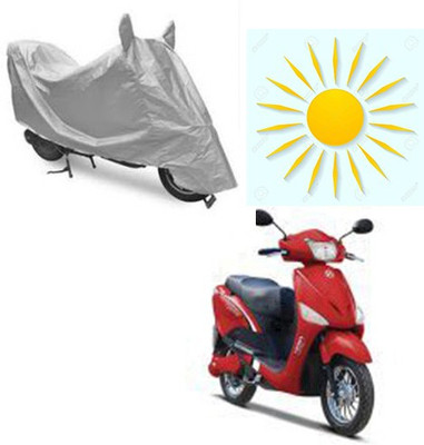 Feel heaven Waterproof Two Wheeler Cover for Hero(E Scoot, Silver)