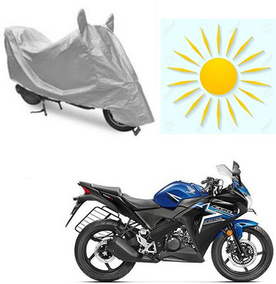 sr enterprises Waterproof Two Wheeler Cover for Honda(CBR 150R, Silver)