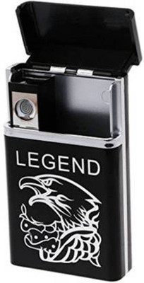 imad Silver Eagle Legend Slide Cigarette Case Windproof Cigarette Lighter Eagle Legend Slide Cigarette Case Cigarette Lighter(black and silver)