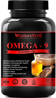 Naturewell Ultra Flaxseed extract capsules Triple Strength Omega 369 - 60 capsules (Red)(60 No)