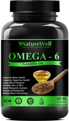 Naturewell Ultra Flaxseed extract capsules Omega 6 - 60 capsules (Green)(60 No)