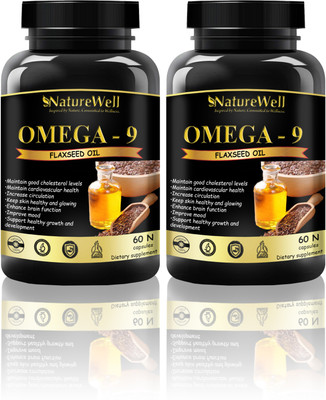 Naturewell Ultra Flaxseed extract capsules Omega 9 - 60 capsules (Pack of 2)(2 x 60 No)