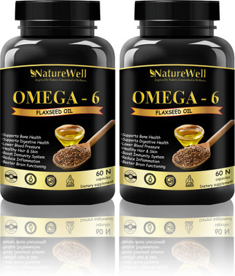 Naturewell Ultra Flaxseed extract capsules Omega 6 - 60 capsules (Pack of 2)(120 No)