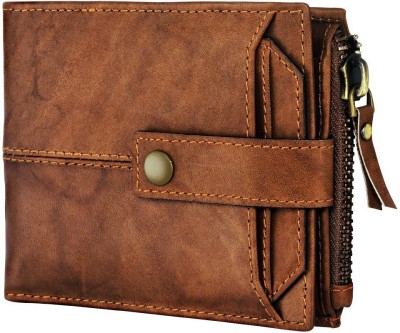 SPIFFY Men Casual Brown Genuine Leather Wallet(12 Card Slots)