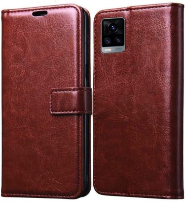 Cockcrow Flip Cover for Vivo V20 Pro(Brown, Shock Proof, Pack of: 1)