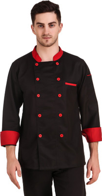 Kodenipr Club Cotton, Polyester Chef's Apron - Medium(Black, Red, Single Piece)