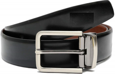 BlacKing Men Formal, Casual, Party, Evening Black Texas Leatherite, Artificial Leather Reversible Belt