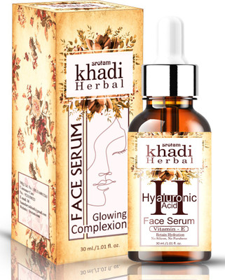 Srotam Khadi Herbal Hyaluronic Acid Face Serum Has The Unique Ability To Retain Moisture (with Vitamin-E) (Pack of-1)(30 ml)