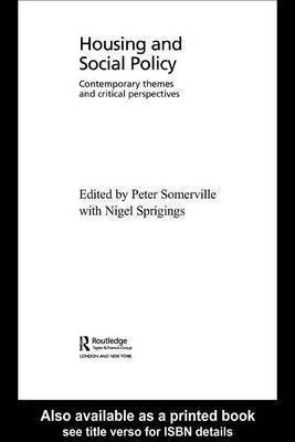 Housing and Social Policy(English, Electronic book text, Somerville Peter)