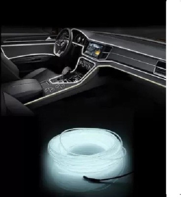 graceride EL Wire Car Interior Light Ambient Neon Light WHITE for ALL CAR MODELS, (5 mtr) Car Fancy Lights (WHITE) Car Fancy Lights(White)