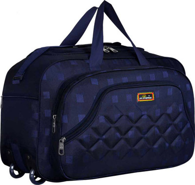 Inte Enterprises (Expandable) The Waterproof Lightweight 60 L Luggage Travel Duffel Bag with Two Wheels (blue) Travel Duffel Bag (blue) Duffel With Wheels (Strolley)